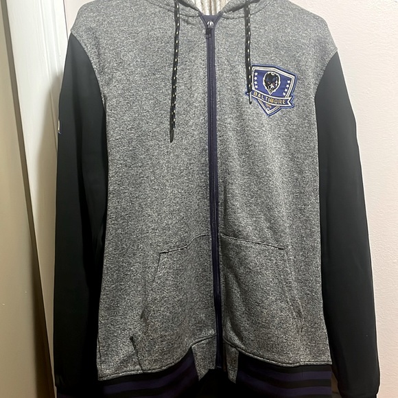 Ultra Game NFL Men's Full Zip Soft Fleece Hoodie Letterman Varsity Jacket - Picture 1 of 3